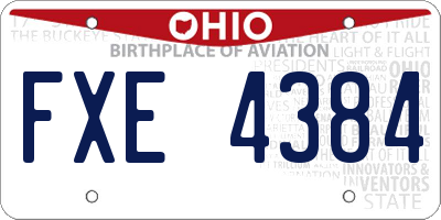 OH license plate FXE4384