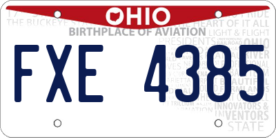OH license plate FXE4385