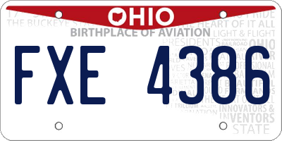 OH license plate FXE4386