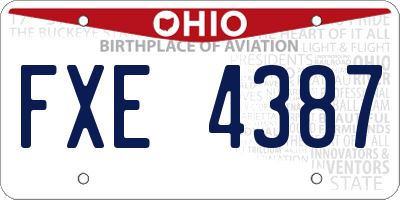 OH license plate FXE4387