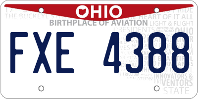 OH license plate FXE4388