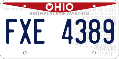 OH license plate FXE4389