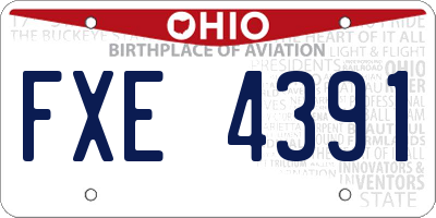 OH license plate FXE4391