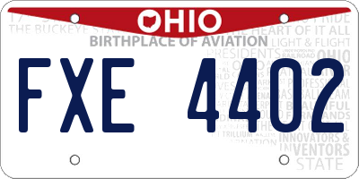 OH license plate FXE4402