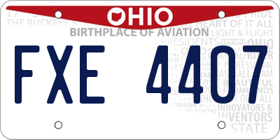 OH license plate FXE4407