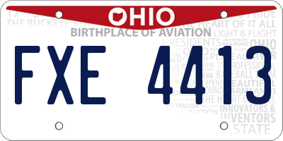 OH license plate FXE4413