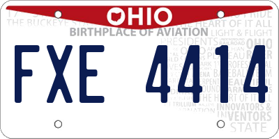 OH license plate FXE4414