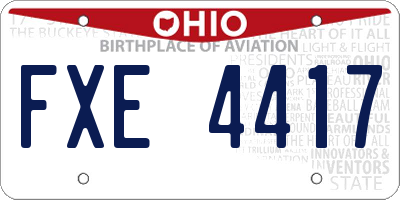OH license plate FXE4417