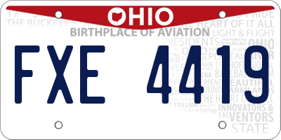 OH license plate FXE4419