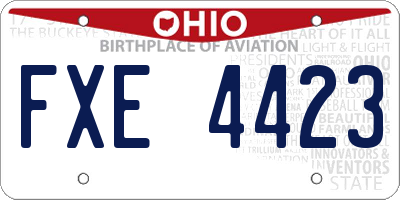 OH license plate FXE4423