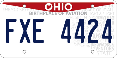 OH license plate FXE4424