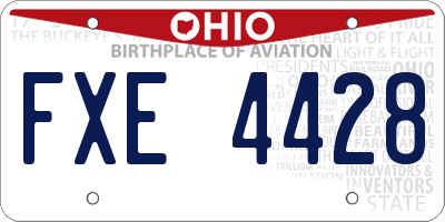 OH license plate FXE4428