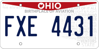 OH license plate FXE4431