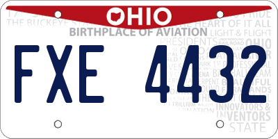 OH license plate FXE4432