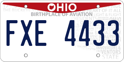 OH license plate FXE4433