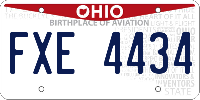 OH license plate FXE4434
