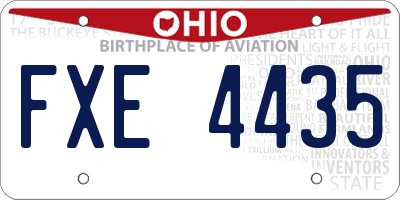 OH license plate FXE4435