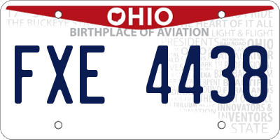 OH license plate FXE4438