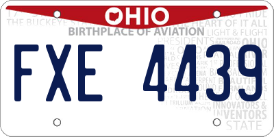 OH license plate FXE4439