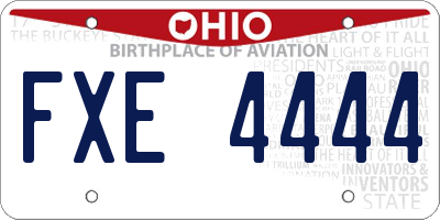 OH license plate FXE4444