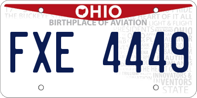 OH license plate FXE4449