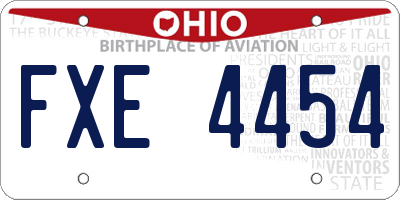 OH license plate FXE4454