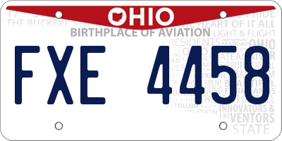 OH license plate FXE4458