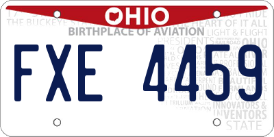 OH license plate FXE4459
