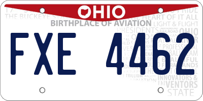 OH license plate FXE4462