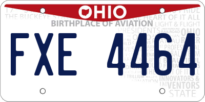 OH license plate FXE4464