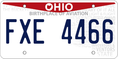 OH license plate FXE4466