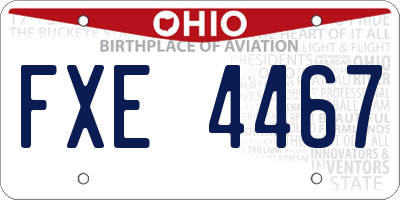 OH license plate FXE4467
