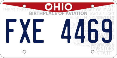 OH license plate FXE4469
