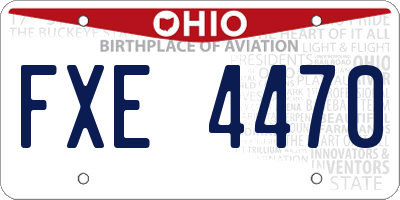 OH license plate FXE4470