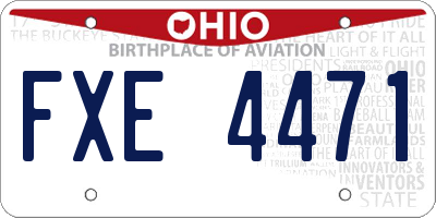 OH license plate FXE4471