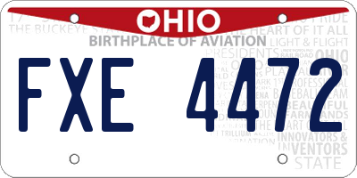OH license plate FXE4472