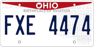 OH license plate FXE4474
