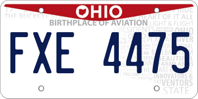 OH license plate FXE4475