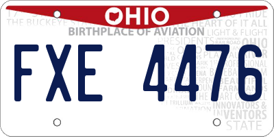 OH license plate FXE4476