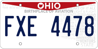 OH license plate FXE4478