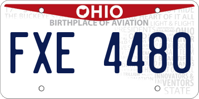 OH license plate FXE4480