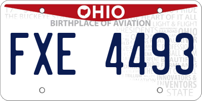 OH license plate FXE4493