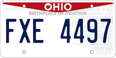 OH license plate FXE4497