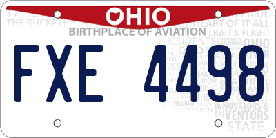 OH license plate FXE4498