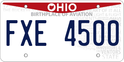OH license plate FXE4500