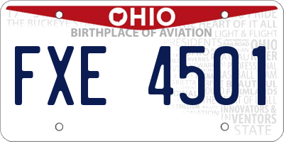OH license plate FXE4501