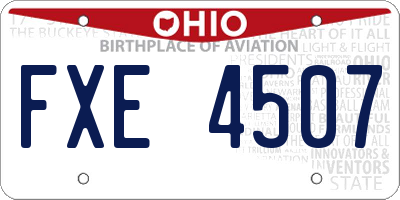 OH license plate FXE4507
