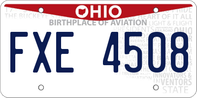 OH license plate FXE4508