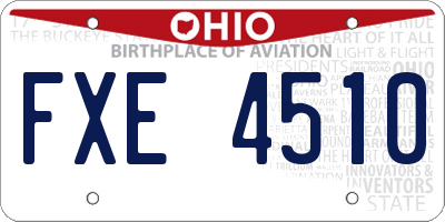 OH license plate FXE4510