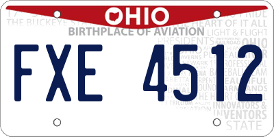 OH license plate FXE4512